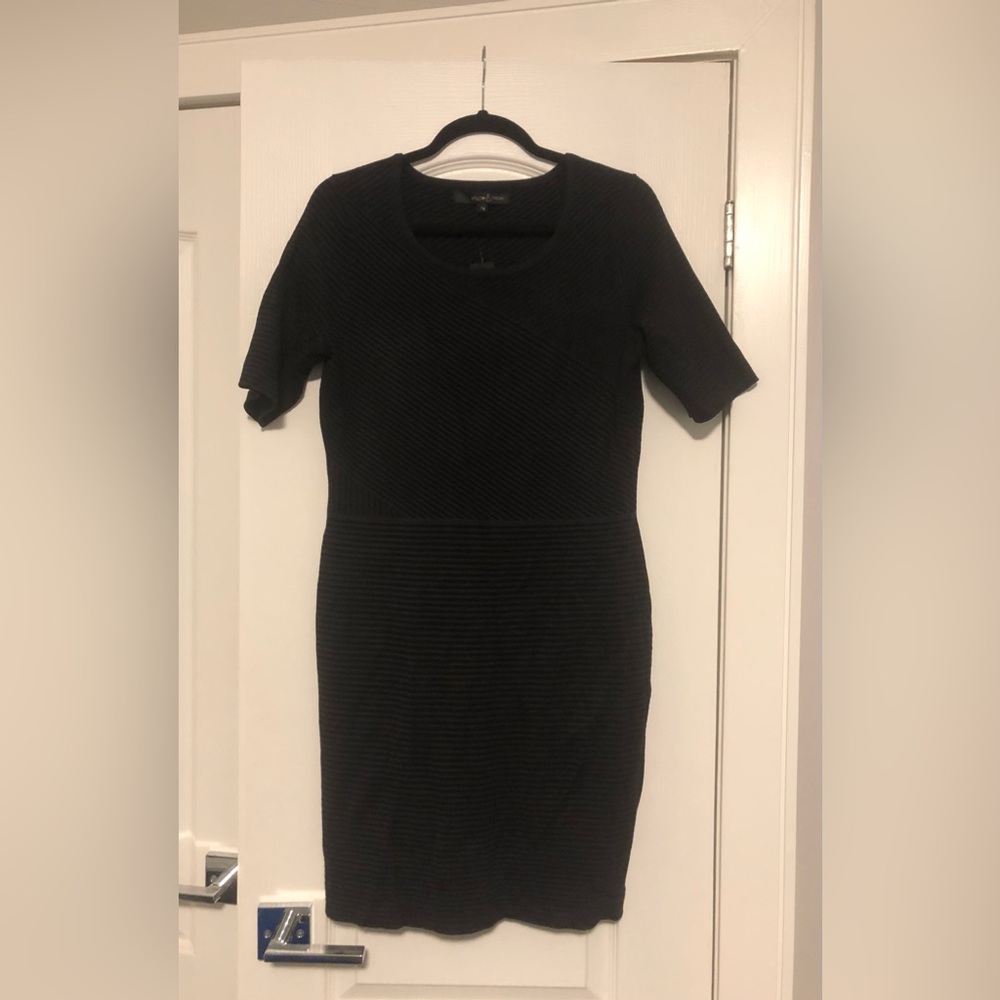 Willow & Thread Knit Dress Dark Grey Stripe Sz L